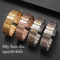 Dây đeo đồng hồ thép Inox đúc nguyên khối size 22mm 20mm 18mm, dây đồng hồ kim loại nam nữ khóa bướm cao cấp, quai Casio