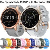 Dây đeo đồng hồ thông minh khóa vàng hồng 20mm cho Garmin Fenix 7S 6S Pro 5S Plus Bản năng 2S Dây đeo Quickfit Vòng đeo tay silicon