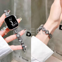 Dây đeo Hello Kitty dễ thương cho Apple Watch Band S10 46mm 42mm ultra 2 49mm Series 9 8 7 45mm 41mm Dây đeo cổ tay kim loại Sanrio cho Smart Iwatch 10 6 Se 5 4 3 38 44mm 40mm S9 S8 Woman