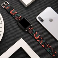 Dây Đeo Họa Tiết Rằn Ri Bằng Silicone Dành Cho Apple watch 5 4 band 44 mm 40mm iWatch 42mm 38mm Apple watch 3 2