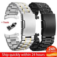 Dây đeo inox 16mm/18mm/20mm/22mm/24mm tùy chọn cho đồng hồ thông minh Samsung Galaxy 46 42mm Gear S3 Classic Frontier