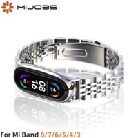 Dây Đeo Kim Loại Cho Đồng Hồ Thông Minh Xiaomi Mi Band 6 / Mi Band 8 / Mi Band 7 / Mi Band 5 / Mi Band 4 / Mi Band 3 Xiao Mi Miband 7 8 5 4 3 6 NFC Ốp Điện Thoại Thời Trang Cho Mi 6 7 8 Mi 6 7 8