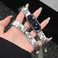 Dây đeo kim loại thời trang cho Xiaomi Mi Band 8 9 8pro 9pro Kim loại Hellokitty Cinnamoroll Vòng đeo tay dây chuyền kim loại Miband 8 9 8pro 9pro NFC Dây đeo thay thế bằng thép không gỉ