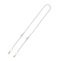 Dây đeo kính glasses chain cỏ bốn lá mix hạt ngọc trai nhiều màu sắc nổi bật dây đeo khẩu trang dây chuyền đeo tai nghe bluetooth tiện lợi - Màu trắng