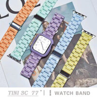 Dây đeo Macaron + Vỏ mềm silicon cho Apple Watch Series 9 8 7 SE 6 5 4 3 S8 Ultra 49mm 40 41 44 45mm Dây đeo