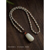 Dây đeo Mặt dây chuyền dệt thủ công bằng tre tự nhiên Hetian mới Dây đeo dây chuyền nam nữ đầy đủ hạt Dây chuyền vòng cổ dây chuyền Áo len E77I