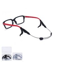 Dây đeo mắt kính giữ gọng kính, chơi thể thao chống rơi kính K02 - Combo Bộ gài tai, Dây giữ gọng kính 40cm đen