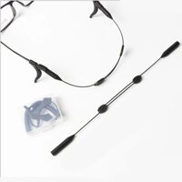 Dây đeo mắt kính giữ gọng kính, chơi thể thao chống rơi kính K01 - Combo Bộ gài tai, Dây giữ gọng kính 30cm đen