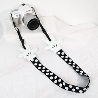 Dây đeo máy ảnh Mickey dễ thương tương thích với máy ảnh Instax Mini, Fujifilm, Canon R50, Sony A6400, dây đeo máy ảnh không gương lật