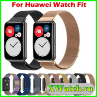 Dây đeo Milanese Loop kim loại thép không gỉ cho Huawei Watch Fit Fit 2 khóa nam châm