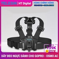Dây đeo Ngực gắn camera Gopro, OSMO Action cam TELESIN, Phụ kiện dây đeo ngực cho máy quay thể thao CGP-T07