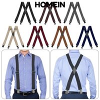 Dây đeo quần HOMEIN, Dây treo nam rộng 3,5cm hình chữ X, Dây đeo vai đàn hồi 4 kẹp chất lượng cao Unisex