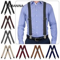 Dây đeo quần MOBANINA, Dây treo nam 4 kẹp đàn hồi, Dây đeo vai hình chữ X rộng 3,5cm chất lượng cao Unisex