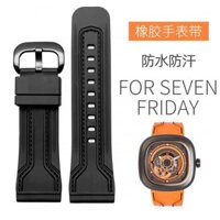 Dây đeo silicon 28mm cho Seven Friday M2 Dây đeo đồng hồ cao su chống nước Thay thế vòng tay cao su