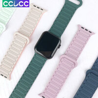 Dây đeo silicon hai màu CCLCC cho IWatch S10 46MM 42MM, 49MM 45MM 41MM 44MM 40MM 38MM Khóa từ Vòng đeo tay thể thao cho Apple Smart Watch Ultra SE Series 9 / 8 / 7 / 6 / 5 / 4 / 3 / 2 / 1