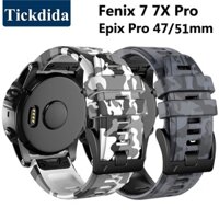 Dây Đeo Silicon Họa Tiết Rằn Ri Cho Garmin Fenix 7 Pro 7X Pro 6X 6 5X Epix Pro 51mm 47mm Enduro 2 Tactix 7 Pro 22mm 26mm