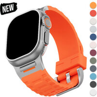 Dây đeo silicon màu thể thao Tương thích với Apple Watch ultra 49mm 46mm 45mm 44mm 42mm Iwatch Series10 9 8 7 6 5 4 SE 2 3