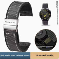 Dây đeo silicon Nylon 20mm 22mm cho đồng hồ Blancpain & S-Watch - Dây đeo đồng hồ cao su mềm chống thấm nước có thể tháo nhanh, Vòng đeo tay thay thế cho nam và nữ