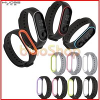 Dây đeo Silicon thay thế cho Miband 3  (Dây màu + viền)