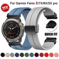 Dây đeo silicon từ tính cho đồng hồ Garmin Fenix 6 6x 7 7x pro 5 5x Plus 3 3HR Quick Fit No Gaps Dây đeo thể thao 22mm 26MM cho Garmin 8 47 / 51mm