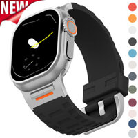 Dây đeo silicon tương thích với Apple Watch Ultra 2 49mm 46mm 44mm 45mm 42mm Series 10 9 8 7 6 5 4 SE Vòng tay