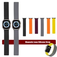 Dây Đeo Silicone Khóa Nam Châm Cho Apple Watch UItra 49mm 45mm 41mm 44mm 42mm Series UItra 8 7 6 5 4 SE 40mm 38mm