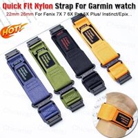 Dây Đeo Sợi Nylon Thay Thế Cho Đồng Hồ Thể Thao Garmin Fenix 5 5X Plus 7X 6 6X Pro 3 HR 22mm 26mm Forerunner 945