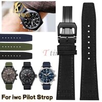 Dây Đeo Tay 20mm 21mm 22mm Thay Thế Bằng Vải Bố Nylon Màu Xanh Dương Đen Cho IWC PILOT Bồ Đào Nha