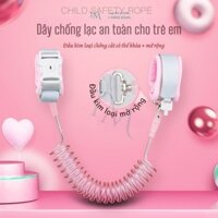 Dây đeo tay  chống lạc, chống cắt cho bé Dây dắt trẻ em đi dạo phản quang lõi thép có khóa Bunnies