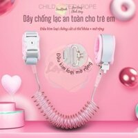 Dây đeo tay  chống lạc, chống cắt cho bé Dây dắt trẻ em đi dạo phản quang lõi thép có khóa