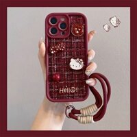 Dây đeo tay Flannel kt Cat năm mới Thích hợp cho vỏ điện thoại Apple 16pro 15 / 14 Xiaomi 13
