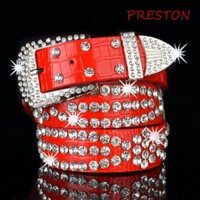 Dây đeo thắt lưng đinh tán PRESTON, Thắt lưng kim cương giả Gothic Y2k, Thời trang phong cách Punk đường phố Da PU cay cho bé gái cho quần jean