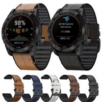 Dây đeo thay thế bằng da và silicon cho đồng hồ Garmin Fenix 7 7x 6 6x Pro Sapphire GPS 5 5x Plus