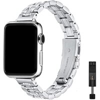 Dây Đeo Thay Thế Bằng Thép Không Gỉ Mỏng Cho Đồng Hồ Thông Minh Apple Watch 38mm 40mm 41mm 42mm 44mm 45mm 49mm