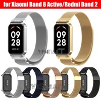 Dây Đeo Thay Thế Bằng Thép Không Gỉ Từ Tính Cho xiaomi smart band 8 active / redmi band 2