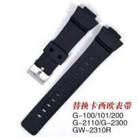 Dây đeo thay thế CASIO CASIO G100 200GW / G101 / G-2310R / G-2300 Vòng tay nhựa màu đen