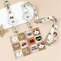 Dây đeo thẻ nhựa trong cún 6 ô