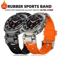 Dây đeo thể thao cao su Mech cho Samsung Galaxy Watch7 Ultra 47mm Không có khoảng cách Phụ kiện ban nhạc nam sang trọng