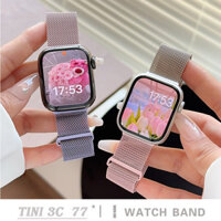 Dây đeo từ tính cho Apple Watch Series 10 9 8 7 SE Ultra 6 5 4 3 SE2 Dây thép không gỉ đuôi tròn Kim loại 42/46mm 40mm 41mm 44mm 45mm 49mm