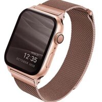 Dây Đeo UNIQ DANTE Mesh Steel Strap For Apple Watch Series 18 SE đủ size, chất liệu thép bền bỉ. Hàng Chính Hãng - Rose Gold - 384041mm