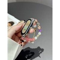 Dây đeo vòng tay hạt sao trăng tương thích với dây đeo đồng hồ thông minh Xiaomi 7, dây đeo 7Pro, dây đeo 8 NFC, dây đeo thay thế thế hệ MI5/6, phong cách thời trang nữ tươi mới