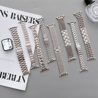Dây đeo vòng tay Starlight Dây chuyền thép tương thích với Apple Watch Ultra 2 49mm 46mm 45mm 44mm 42mm 41mm 40mm 38mm IWatch Series 10 9 8 7 6 SE 5 4