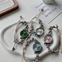 Dây dệt dây gốm đồng hồ nữ INS thích hợp ánh sáng sang trọng đơn giản sinh viên nhỏ gọn tinh tế đồng hồ thạch anh nữ