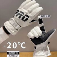 Dày Đi Xe Đạp Chống Gió Chống Thấm Nước Nam Nữ Thể Thao Ngoài Trời Chơi Tuyết Leo Núi Găng Tay Trượt Tuyết Cực Dày Xử Lý Nhà Đai