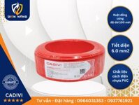 Dây điện Cadivi CV 6.0 - 0,6/1kV 1 lõi đơn