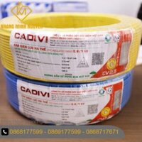 Dây điện CADIVI đơn 2.5mm – 0,6/1kV – 5m, 10m, 20m – hàng chính hãng CADIVI – lõi đồng nguyên chất 100%
