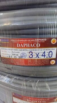 DÂY ĐIỆN DAPHACO BA RUỘT FA 3x4