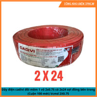 Dây điện đôi 100M CADIVI VCMD 1 Lớp Vỏ 2x16(2x0.5),2x24(2x0.75), 2x32(2x1), 2x30(2x1.5),2x50(2x2.5) chính hãng