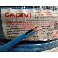 Dây điện đôi 2 lớp vỏ 2x2.5 mm Cadivi  cuộn 100 mét - dây điện mềm dẹp 2 lớp vỏ an toàn Cadivi Vcmo 2 x 2.5 mm2