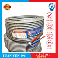 Dây điện đôi 2x6.0 Daphaco - Cuộn 100m dây pha tròn xám 2 lớp vỏ bọc PVC- Hàng Chính Hãng
